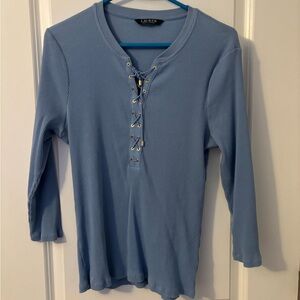 Lauren Ralph Lauren Lace Up Front Shirt, Sz M